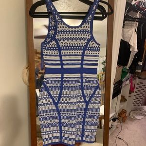 Blue and white dress